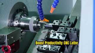 Aumenta la tua produttività con questo tornio CNC dotato di raccoglitore di pezzi.
