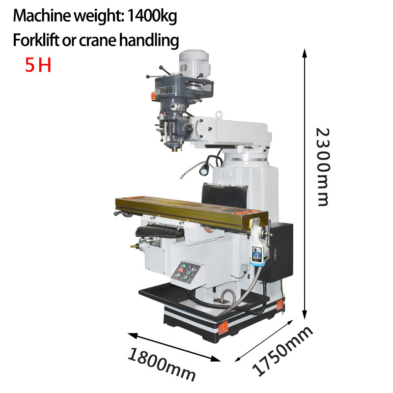 Turret Verticale fresatrice 5H Testa di fresatura Tavola dimensione 1370x305 Turret fresatrice