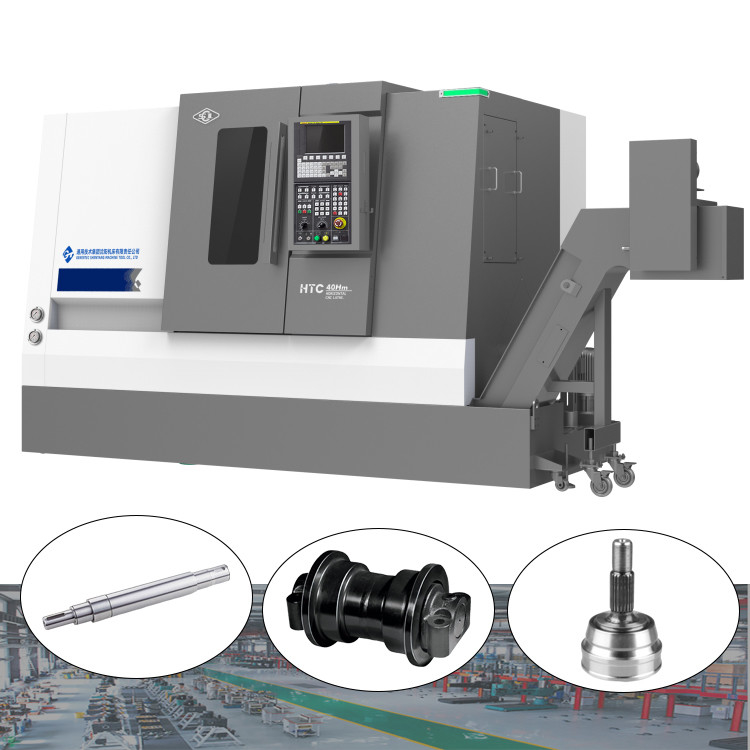 Centrale di tornitura CNC a rotaia rigida ad alta rigidità HTC40Sm A2-8 Spindle Centrale di tornitura CNC a taglio pesante