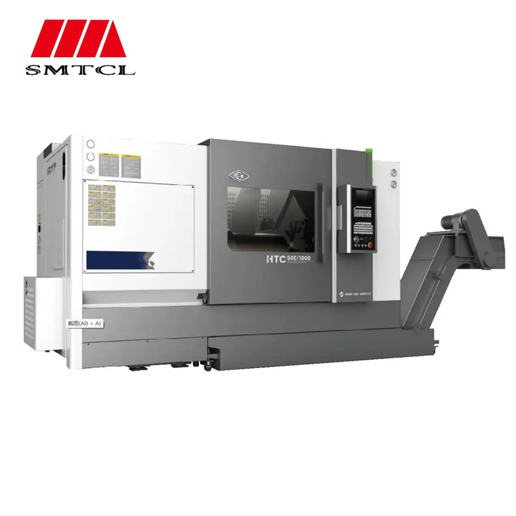 SMTCL Heavy Duty Hard Rail CNC Lathe Machine HTC50P 3 assi CNC fresatura con utensili dal vivo CNC Lathe Machine