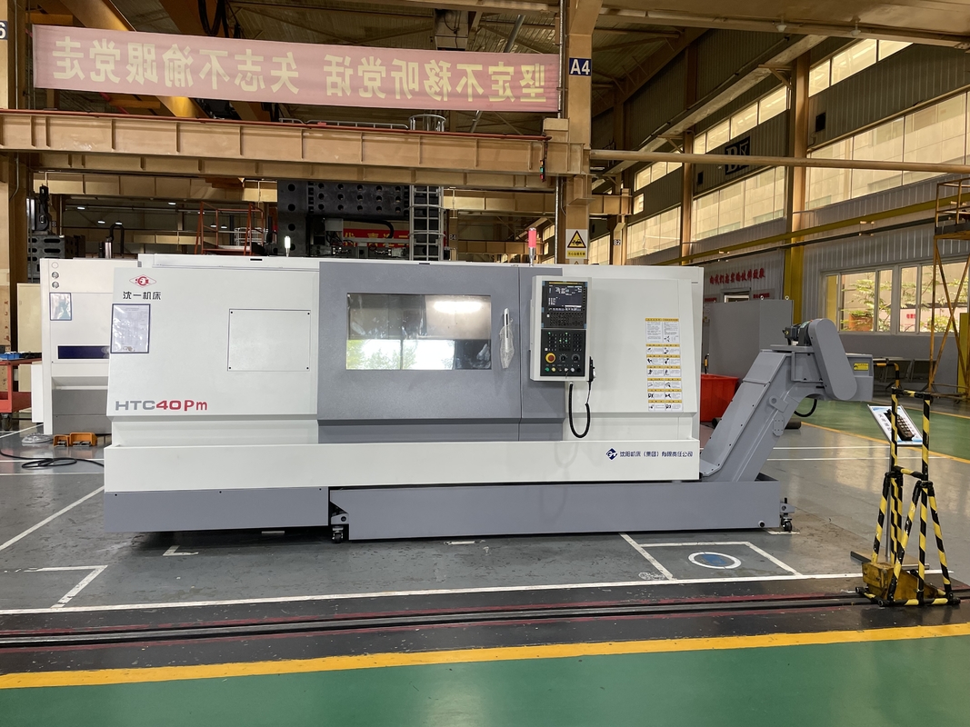 Grandi torni CNC HTC40P guida scorrevole Ferrovia Fanuc Torno 12 Stazione Torretta Letto inclinato Torno CNC