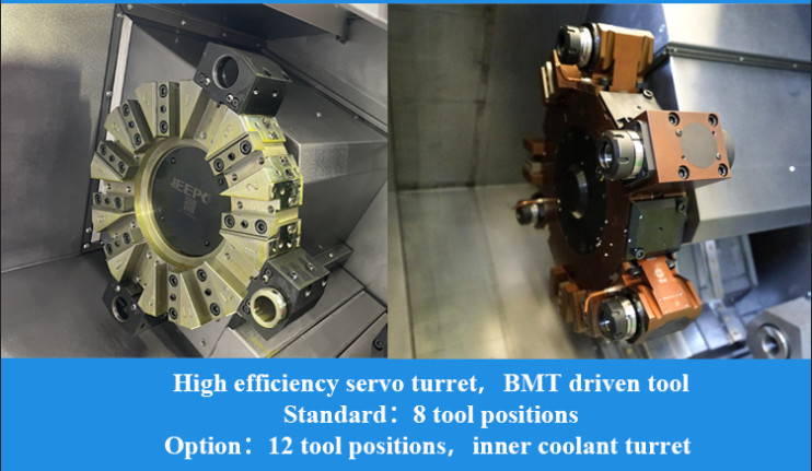 SMTCL Slant Bed CNC Lathe Lineare Guida T5.2-500Q BMT55 Max. Diametro di rotazione 360mm CNC Feeder Lathe