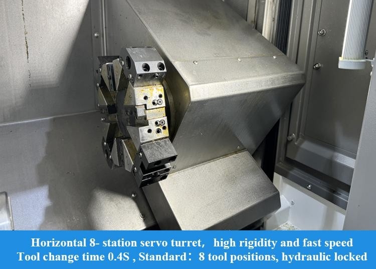 SMTCL Piccole parti di lavorazione HTC16H Metal Slant Bed CNC Lathe 8 stazioni Torni CNC orizzontali
