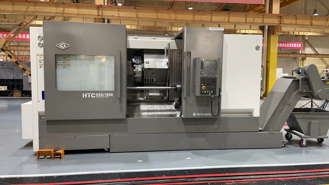 Torno CNC a letto inclinato HTC63Q Lunghezza massima di taglio 3000 mm Fuso di taglio pesante Torno CNC orizzontale