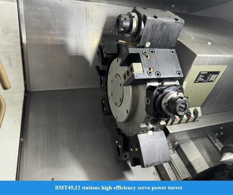 Centrale di tornitura CNC orizzontale HTC30Hm BMT55 12 stazioni Power Turret Servo Tailstock Centrale di tornitura con asse Y