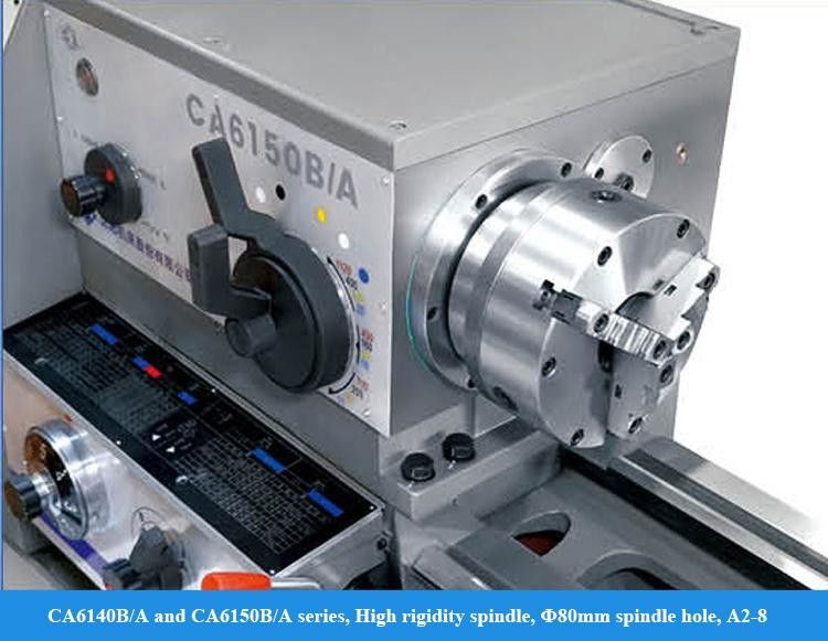 Torni metallici di alta precisione CA6140B/A con mandrino a 3 griffe e banco a gola orizzontale