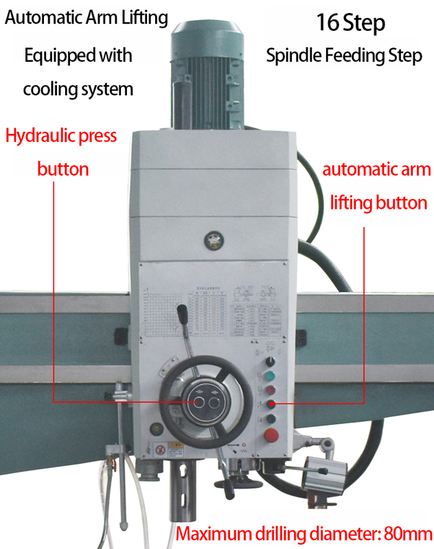 Trapano Radiale Z3063 Alimentazione Manuale Cambio Velocità Idraulico Diametro Foratura 50mm Trapano Radiale